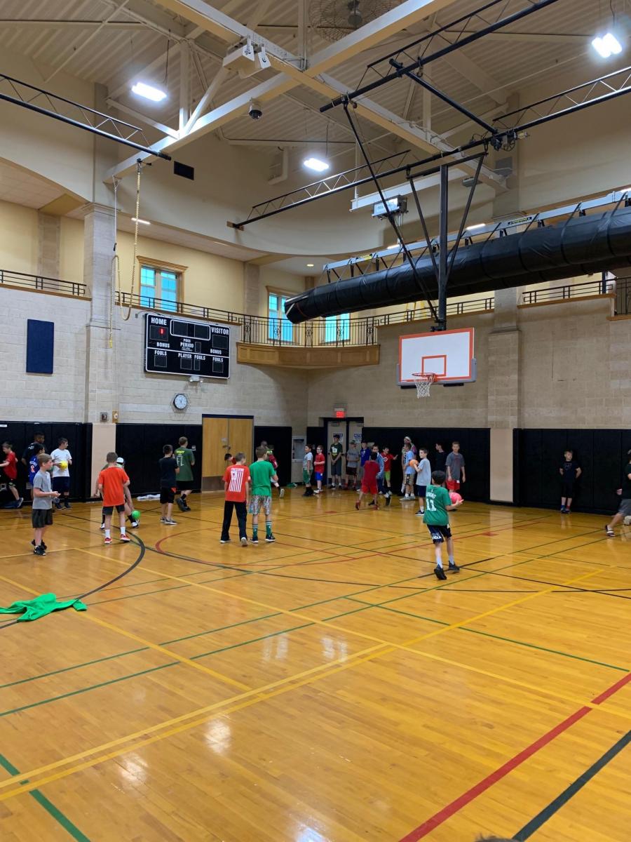 Kids at D.A.R.E Camp Playing Basketball